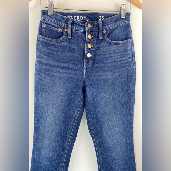 J. Crew 10" demi-boot crop jean in Stone Street wash Button fly BF545 - Picture 3 of 10